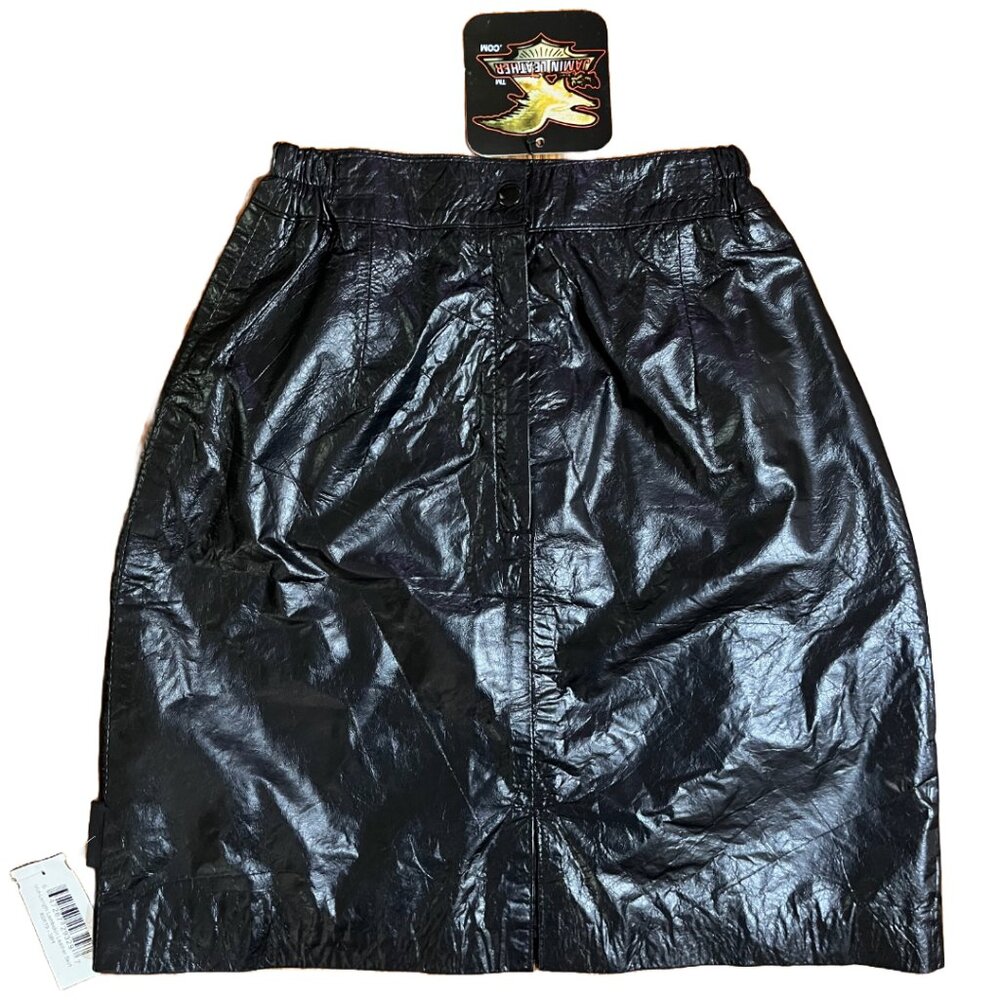 Jamin Leather Mid-length Lambskin Leather Skirt.